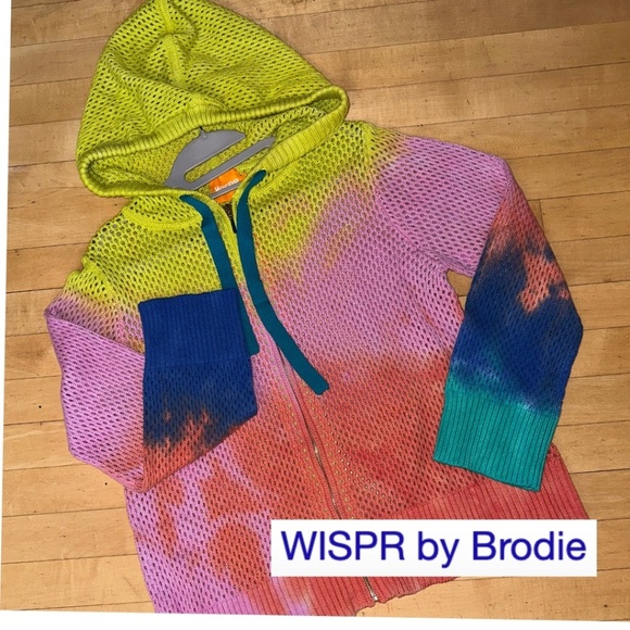 WISPR by Brodie Sweaters - WISPR by Brodie multi color zip up hooded sweater/cardigan  S, CB2344